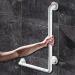 L-Shape Bathroom Grab Bar 60 X 40cm Wall Mounted Non-Slip Toilet Grab Rail Glow-in-The-Dark Toilet Safety Grab Handle for Disabled Elderl