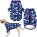 PriPre Dog Navy T Shirts Full of Blue/Green Dinosaur Printed Pet Shirt Softable Pajamas for Large Dogs (3XL, Navy) 3X-Large Navy