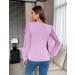 Fayenne Womens Tops Deep V Neck Cross Wrap Sexy Tops Polka Dot Mesh Long Sleeve T Shirt Casual Blouses L Lilac Purple - Buy Online on GoSupps.com