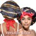 Large Extra Large Adjustable Tie Satin Bonnet Sleep Cap with Headband - Chain Pattern Multicolor - Buy Online on GoSupps.com