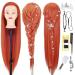 Hairdress Hairdresser Neverland 28 "Exercise head Puppet head Training heads Power head Friseurkopf H het temperature Fiber hair training head with holder and diy hair accessories styling set orange