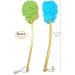 Shower Loofah Body & Back Scrubber - Exfoliating Bath Brush with Long Handle - 2 Pack Blue & Green - Men & Women - Buy Online on GoSupps.com