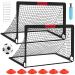 Kids Soccer Goals for Backyard Set - 2 of 4' x 3' Portable Soccer Goal Training Equipment, Pop Up Toddler Soccer Net with Soccer Ball, Soccer Set for Kids and Youth Games, Sports, Outdoor Play Black