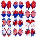 12 Pcs 4th of July Hair Bows Clips Patriotic Hair Accessories American Flag Boutique Alligator Hair Clips Colorful Independence Day Hair Clip Colorful Hairpins Barrette for Girls
