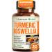 Turmeric Curcumin Boswellia with Ginger and BioPerine Supplement with 95 Curcuminoids - Promotes Healthy Joints and Cartilage Function. Reduces Occassional Joint Discomfort. 60 Vegan Non GMO Capsules