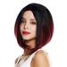 Wig Me Up-ZM-1182-118DYE1B wig women wig short bob long bob middle parting smooth ombre black red granetrot red-black mix (118dye1b)