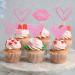 UXYOKM 24Pcs Happy Valentine's Day Cupcake Toppers Pink Glitter Love Heart Sexy Lip Be Mine Cupcake Picks Valentine Day Theme Wedding Bridal Shower Birthday Party Cake Decorations Supplies Pink a - Buy Online on GoSupps.com