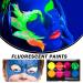 8 Colors Neon Face Paint - Glow in the Dark UV Blacklight Body Paint for Kids & Adults | Professional Water Activated Halloween Makeup - Buy Online on GoSupps.com