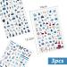 3 Sheets Christmas Nail Art Stickers Ink Blue Nail Decals Self-Adhesive Nail Sticker Manicure Tips DIY Christmas Nail Art Design Nail Decorations for Women Girls - Buy Online on GoSupps.com