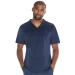 MediChic Men's V-Neck Hi-Low Top with One Chest Pocket and Mesh Gusset Small Navy