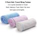Microfiber Hair Towel Wrap Turban | Quick Dry Bath Shower Towel with Buttons - White Blue Pink - Buy Online on GoSupps.com