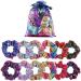 Shiny Metallic Scrunchies for Girls 12 Pieces Hair scrunchies for Women Elastics Ponytail Holder Hair bands Teenage Girls Hair Accessories Gift 12PCS
