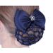 Classy QHP Navy Hair Clip Bow with Hair Net & Glitter Stones - Perfect for International Shipping - Buy Online on GoSupps.com
