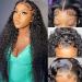ZLIKE 26inch Wet And Wavy 13x6 Transparent Lace Front Wigs Human Hair Water Wave HD Lace Frontal Wigs Pre Plucked 150% Density Glueless Brazilian Curly Human Hair Wig Natural Black 26 Inch 13x6 lace wig black color