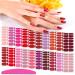 SILPECWEE 20 Sheets Red Nail Wraps for Women Glitter Solid Color Nail Polish Stickers Decals Gel Nail Strips Self Adhesive Nail Polish Strips Fingernails Design for Nail Art with 1pc Nail File Pink&Red Glitter Solid