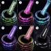 Cat Eye Gel Nail Polish Set 6 Colors Galaxy Holographic Magnetic UV Nail Polish with Magent Stick Sparkly pink blue nails Rainbow Shiny Nail ArtBase Black Nail Varnish and Gel Nail DIY Nail Salon 02 - Buy Online on GoSupps.com