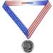 Decade Awards Track World Class Medal - 3 Wide Medallion with American Flag Ribbon - Silver - Buy Online on GoSupps.com