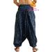 SARJANA HANDICRAFTS Unisex Cotton Harem Pants with Pockets - Hippie Blue Yoga Trousers - Buy Online on GoSupps.com