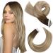 Moresoo Tape in Hair Extensions Human Hair Ombre Tape in Extensions Real Hair Brown to Chestnut Brown with Medium Blonde Balayage Human Hair Extensions Tape in 12 Inch 20 Pieces/30g #3/8/22 12 Inch #3/8/22