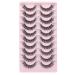 Wiwoseo 3D Cat Eye False Eyelashes - Natural Wispy Fluffy Russian Strips - 10 Pairs, 16MM Clear Band - Buy Online on GoSupps.com
