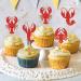 Cyodoos 24Pcs Crawfish Cupcake Toppers Lobster Cupcake Food Picks Bridal Shower Sea Animal Theme Baby Shower Kids Birthday Party Cake Decorations Supplies Crawfish2 - Buy Online on GoSupps.com