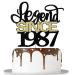 Artczlay Legend since 1987 cake topper, men and women cheer 35 years old happy birthday cake top hat black gold glitter cake decoration supplies