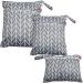 Damero 3pcs Travel Wet and Dry Bag with Handle for Cloth Diaper, Pumping Parts, Clothes, Swimsuit and More, Easy to Grab and Go, Gray Arrows Gray Arrow 3 Count (Pack of 1)