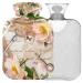 Naanle Floral Flower Vintage Heat bottle Mit Transparent Warm Water Flap 1l Heat bottle for Bed Hand Feet Warmer Pain Relief Heat and Cold Therapy