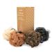 Premium Bath Puffs Made from 100% Recycled Materials | Pack of 4 Super Soft Large Exfoliating Puffs | Long-Lasting Durable & Recyclable (Neutral Tones)