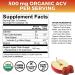 Organic Apple Cider Vinegar Gummies - 60 Gummies with Mother for Digestion & Antioxidant Support - Buy Online on GoSupps.com