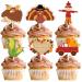 18pcs Glitter Dessert Cupcake Topper Thanksgiving Gratitude Autumn Farm Harvest Corn Turkey Theme Decor for Boys Girls Men Women Happy Birthday Party Decoration Supplies