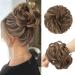 FESHFEN Messy Bun Hair Piece Hair Scrunchies Thick Curly Wavy Hair Piece Synthetic Donut Updo Hairpieces for Women Girls Light Ash Brown Mixed Golden Brown 55 g (Pack of 1) 22H10# Light Ash Brown Mixed Golden Brown