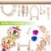 Vegan 9-Piece Bird Toys Set - Wooden Ladder with Landing Site for Budgies Parrots and Cockatoos - Colorful Cage Accessories - Buy Online on GoSupps.com