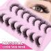 PHKERATA Cat Eye Lashes 15MM - 7 Pairs of Natural Fluffy Wispy Faux Mink Strip Eyelashes with 5ML Glue - Buy Online on GoSupps.com