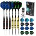 GOOSO Professional Steel Tip Darts Set 22G with 12pcs Dart Flights + Dart Sharpener + Magnetic Case(6 Pack)