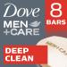 Dove Men+Care Body and Face Bar 3.75 oz (Pack of 8) - Deep Clean, Moisturizing, Nourishing - Buy Online on GoSupps.com