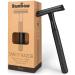 Black Safety Razor | Safety Razor for Men and Women| Eco Razor | Razors Men | Plastic Free Razor | Fits All Double Edged Razor Blades | Eco-Friendly Gift | Metal Razor | Bambaw