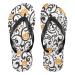 Mnsruu Halloween Damask Flower Pumpkin Flip Flops Flip Sandals Home Slippers Hotel Spa Bedroom Travel XXL for Men Women