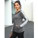 Wayleb Women's Long Sleeve Running Jacket - Breathable Hooded Sports Jacket with Thumb Holes & Bag for Yoga & Fitness - Dark Gray - Buy Online on GoSupps.com