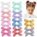 Hair Clips with Bows Accessories for Baby Girls Linen 20pcs in Pairs in Bright Colors Bright Colors
