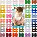 ALinmo 80 Pcs Small Size 2 Inch Baby Hair Clips Baby Hair Bows Craft Bows Ribbon Bows with Full Ribbon Covered Hair Bow Clips for Baby Fine Hair