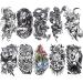 10 Sheets Large Forearm Tattoo Half Sleeve Temp Tattoos For Adults  Konsait Fake Tattoos Realistic Temporary Tattoos for men women Long Lasting Waterproof Black Snake Dragon Wolf Tiger Lion Tattoo