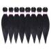 Pre-Stretched Braiding Hair Extensions Black-12 Inch 8 Packs Synthetic Braiding Hair Crochet Braids, Natural Easy Braid Crochet Hair, Hot Water Setting Professional Soft Yaki Straight Texture (#1B) 12 Inch (Pack of 8) 1b