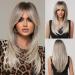 Allbell Wigs Blonde for Women Long Layered Wigs with Bangs Heat Resistant Hair Platinum Blonde 259-13