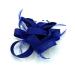 Ladies Feather Beak Clip/Corsage Fascinator for Weddings Races Royal Ascot Hair Piece (Royal Blue)