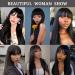 MISSQUEEN Long Black Wig with Bangs - 30 Inch Synthetic Straight Hair for Women - Buy Online on GoSupps.com