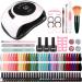 32 Colors Gel Nail Polish Kit with UV Light 120W Nail Dryer, White Nude Purple Gel Nail Polish Set, UV LED Nail Lamp, No Wipe Base Top Coat, Nail Art Decorations, Manicure Tools Starter Kit 32 Colors - Set A