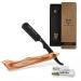 Anymale Wood Edition - Sustainable razor + 10 Astra interchangeable blades |Men's set with travel etui |Bart shave for beginners & barber