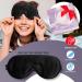 Shop Organic Black Mulberry Silk Eye Mask Gift Set - Hypoallergenic Sleep Mask with Necklace & Oil Roller - Buy Online on GoSupps.com