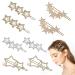 8 Pcs Star Hair Clips Pins Rhinestone Metal Hollow Hair Clips Shining Elegant Geometric Hairpin Fashion Hair Barrettes for Women Girls Hair Styling Accessories